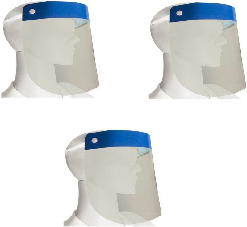 GLOBEX Widefaceshield_3 Face Shield for complete face protective ( Pack of 3 ) Safety Visor  (Size - 30)