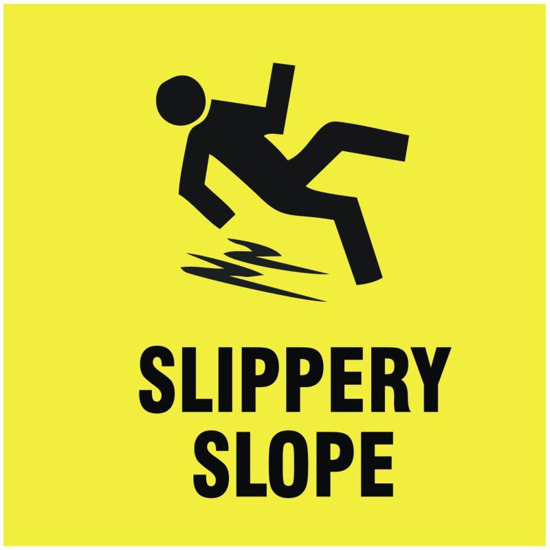 signEver Slippery Slope Sign Board For Factory Lodges Banks Office School Hospital college Shops Local Market Multi-color (15 x 15 cm) Emergency Sign