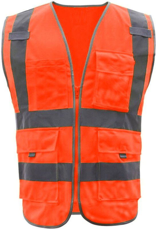 VRITRAZ SV_Orange_Uline Safety Jacket  (Orange)