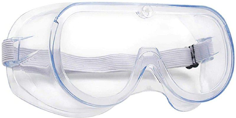 Kuber Anti Fog Adjustable Safety Protective Googles Resistant to Splash Effects Transparent Anti Fog Adjustable Safety Protective Googles Resistant to Splash Effects Transparent Laboratory Safety Goggle  (Free-size)