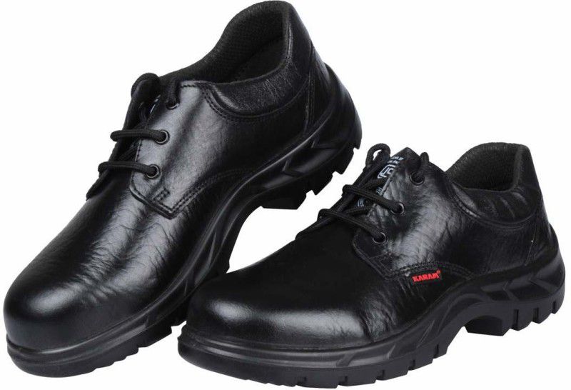 Fairmate Karam FS05 Safety Shoes Steel Toe Grain Leather Safety Shoe  (Black, S1)