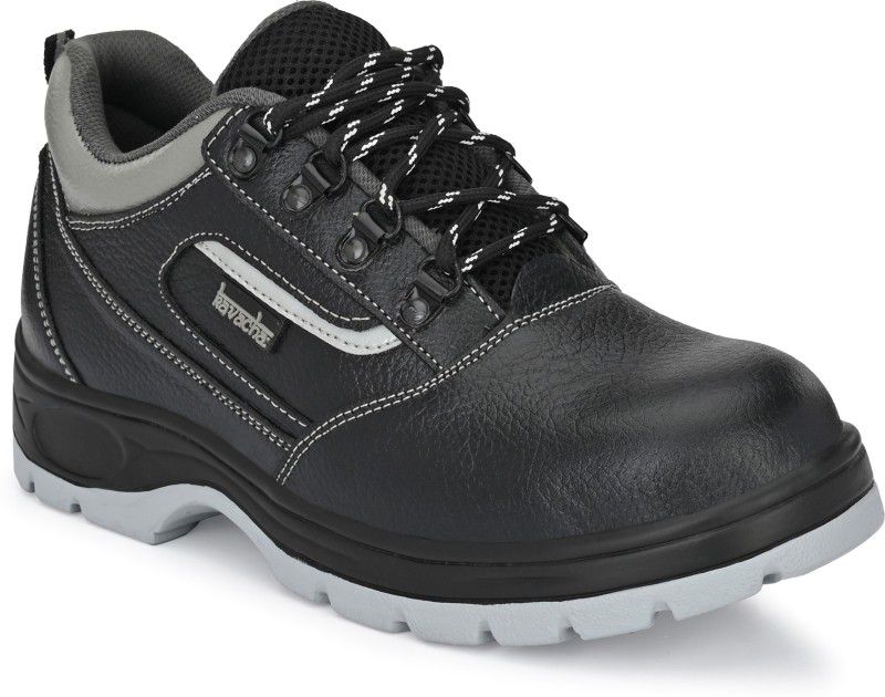 Kavacha Kavha Pure Leather Steel Toe Safety Shoe Pure Leather Steel Toe Safety Shoe S123 , Size :8 Steel Toe Leather Safety Shoe  (Black, SB)