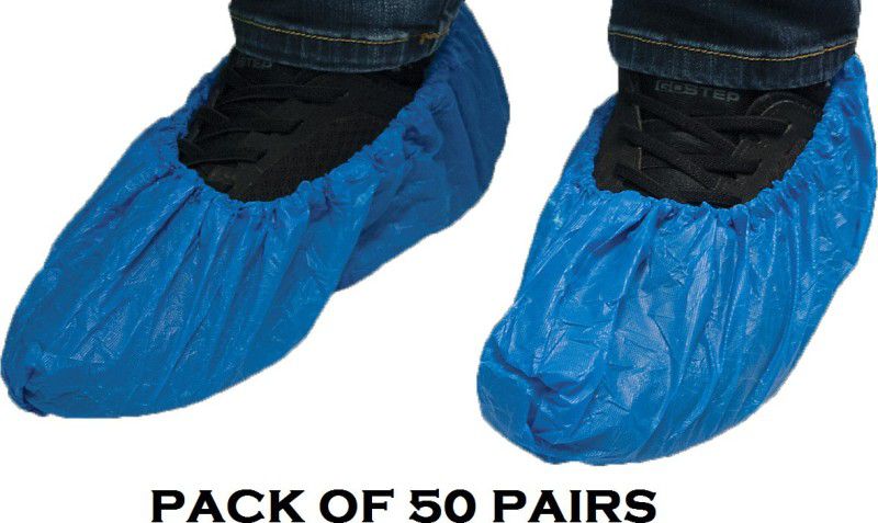 Iconic SHOE COVER, PACK OF 100PCS OR 50 PAIRS PP (Polypropylene) blue Boots Shoe Cover  (FREE Pack of 100)