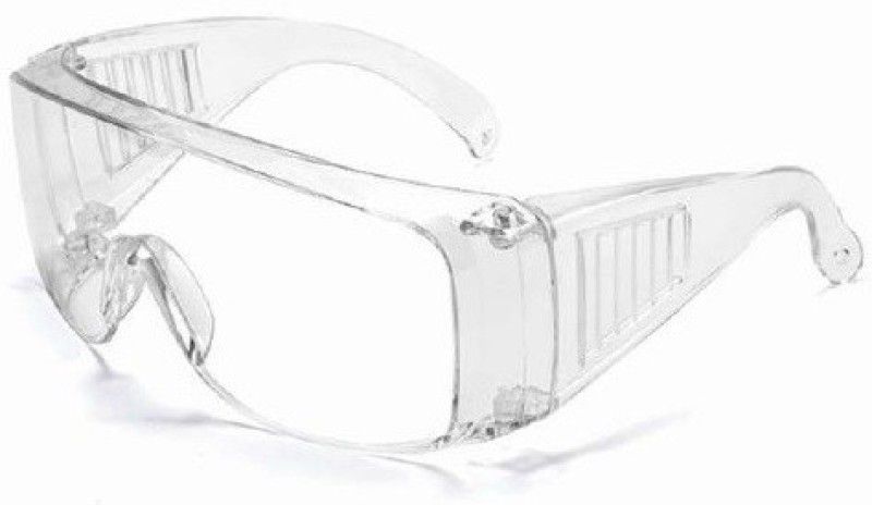 De-Ultimate FES0026 High Quality Non-Breakable Flexible Anti-Fog Clear Lens Chemical Splash Eye Protective Shield Lightweight Transparent Wide-Vision Laboratory, Power Tool, Welding, Wood-working Safety Goggle  (Free-size)