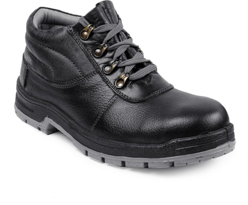 JK STEEL JKPSF138BLK Steel Toe Genuine Leather Safety Shoe  (Black, S1)