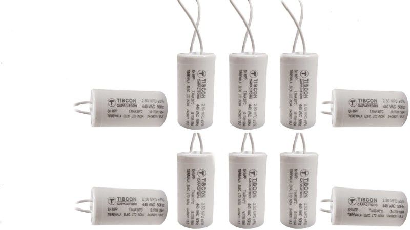 TIBCON CAPACITOR 2.50 MFD | Ceiling Fan capacitor | 440V DRY PP CAN (Pack of 10) Electrolytic Capacitor  (Pack of 10)