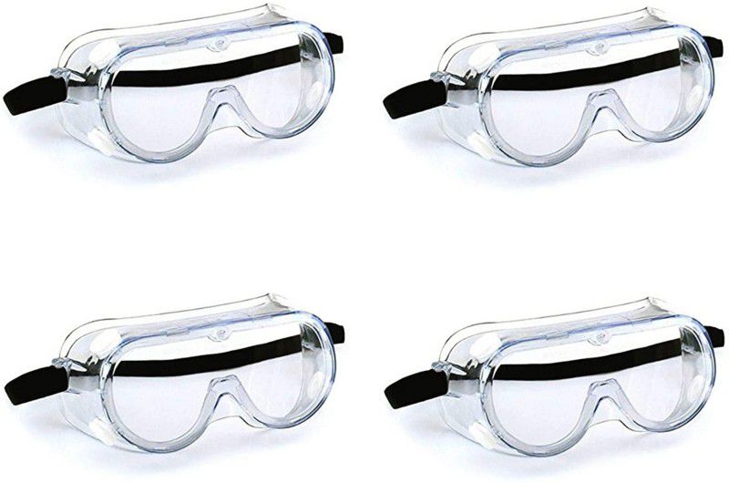 Eliq Goggles Protective Safety Glass Anti Fog, Virus, Dust, Pollution Protector For Eyes (Pack of 4) Power Tool, Welding, Laboratory, Blowtorch Safety Goggle  (Free-size)