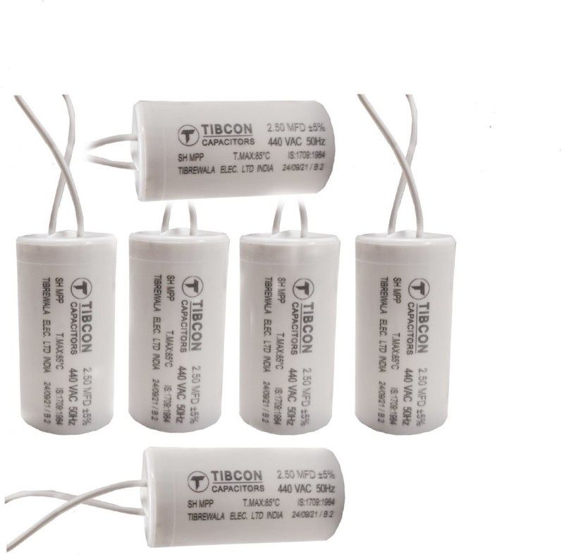 TIBCON CAPACITOR 2.50 MFD | Ceiling Fan capacitor | 440V DRY PP CAN (Pack of 6) Electrolytic Capacitor  (Pack of 6)