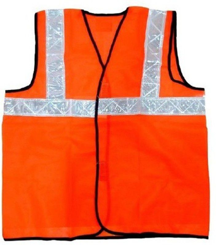 heapro SSJ-05 Orange Mesh Safety Jacket  (Orange)
