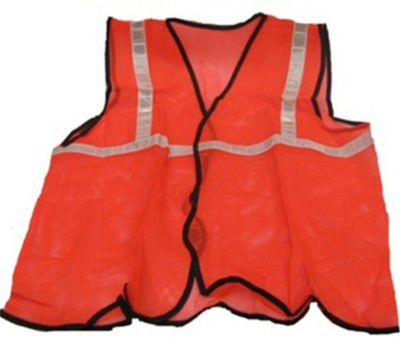 heapro SSJ-03 Orange 1in Safety Jacket  (Safety 1 inch Reflective Safety Jacket, SSJ-03)