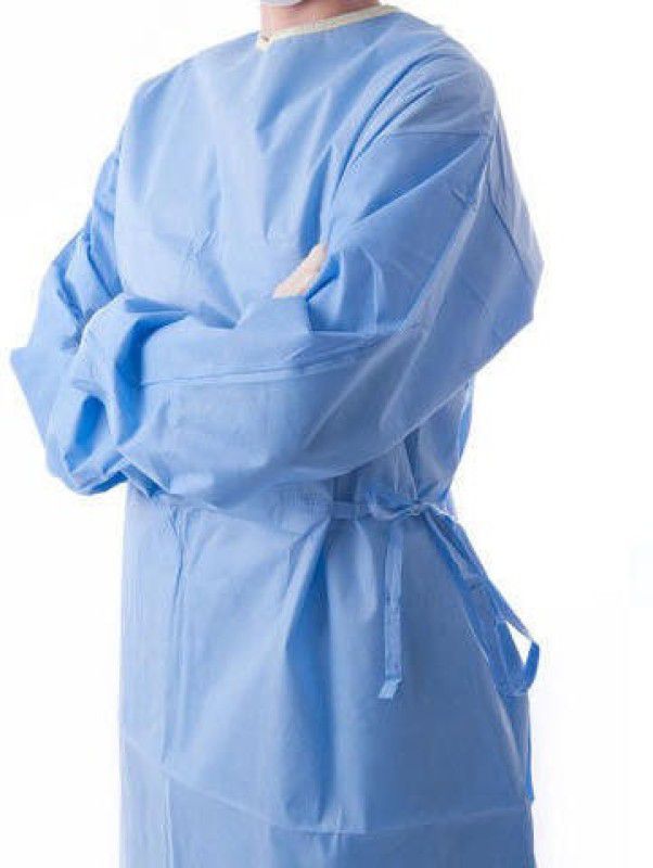 RSDWAG Disposable Surgical Reinforced Gown (XXL) Gown (Pack Of 10 ) Safety Jacket  (Blue .)