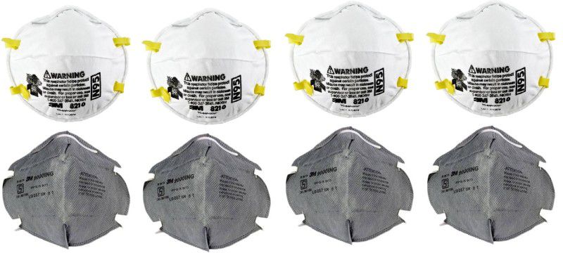3M Particulate Respirator 9000ing with 8210-N95 (Pack of 4)  (Free Size, Pack of 1)
