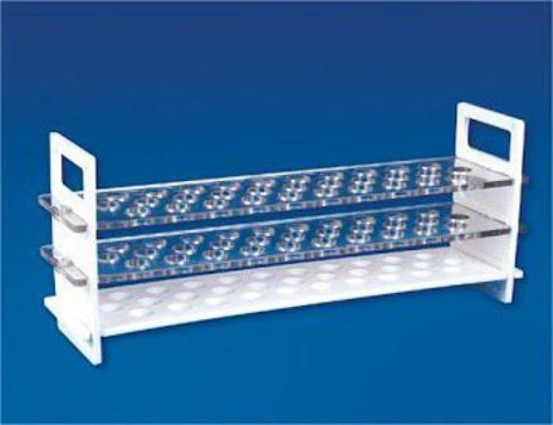 newverma Test Tube Stand 3 Tier 20mmx40 holes(polycarbonate) Wooden Test Tube Rack  (40 TUBES White)