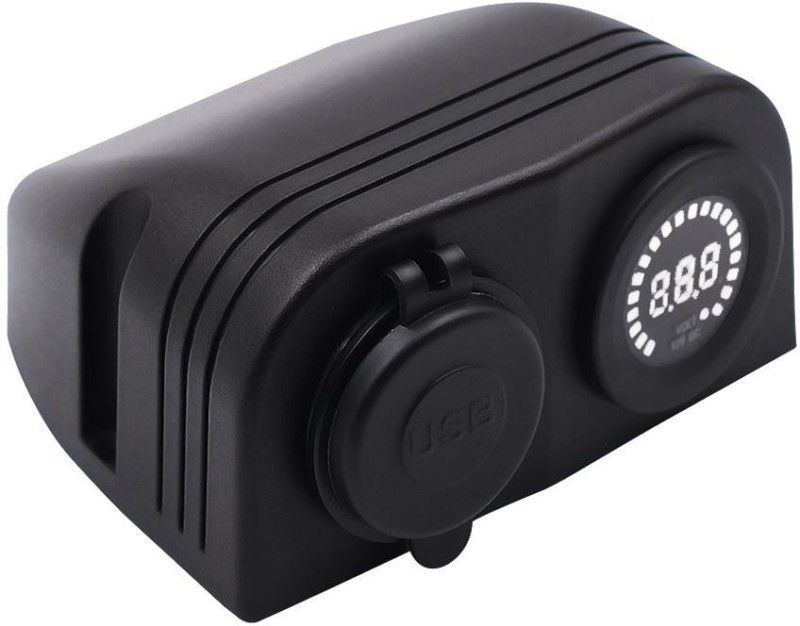 Calandis Dual Blue USB Charger +12V Color LED Digital Voltmeter for Car Motorcycle Boat Voltmeter  (Digital)