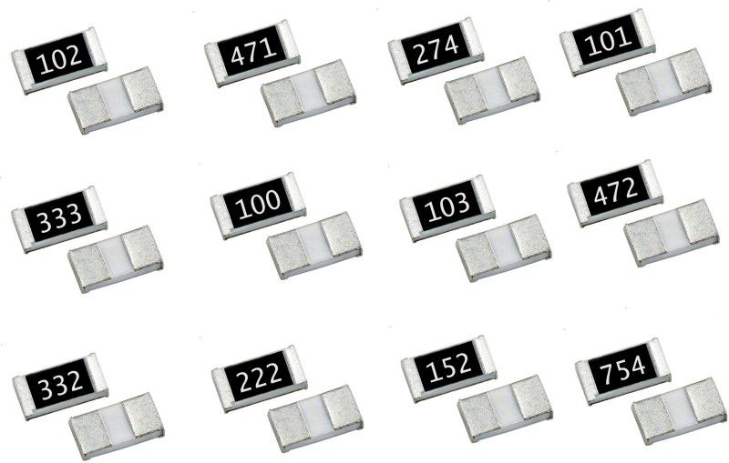 Steko {120 Pieces} SMD Chip 1206 Most Commonly Used Resistor 1/4w (0.25 W) 10 Each Fixed Resistor  (0 ohm 5% Tolerance Value, 10 ohm to 750 kilo ohm)