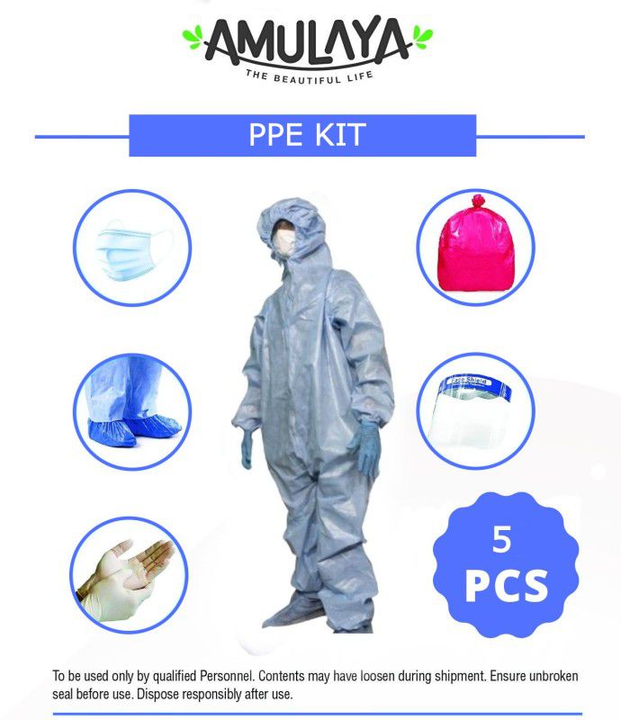 Amulaya Complete PPE Safety Kit, PPE kit for Doctors 5 Pcs Safety Jacket  (Blue)