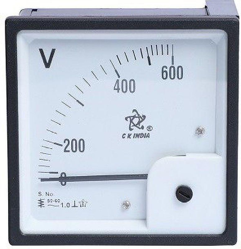 CKINDIA 96mm 600V Voltmeter Fitted with Brass Nut and Volt Voltmeter  (Analog)