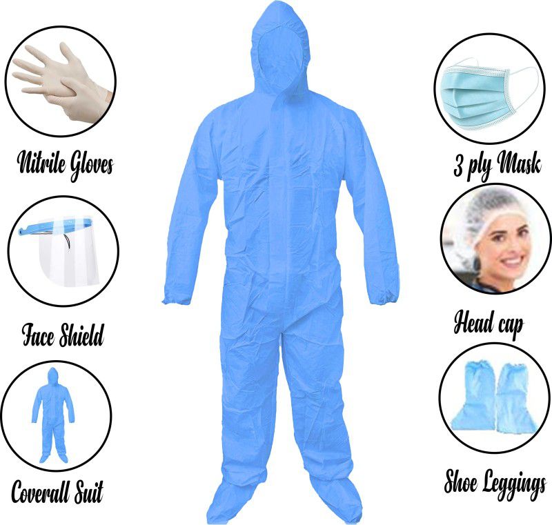 Paperholic Creations PPE KIT 100 GSM Safety Jacket  (Blue)