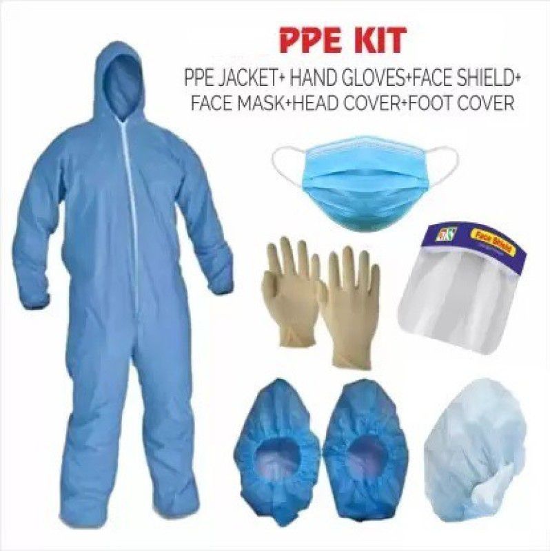 RRHR SALES Use-Personal Protective Equipment/PPE Kit Safety Jacket Safety Jacket Safety Jacket Safety Jacket  (Blue)