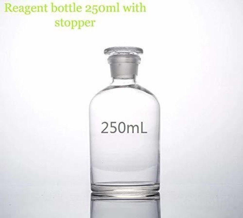 PRIME BAKER Reagent Bottle 250Ml 2 Pcs Glassware Narrow Mouth With Stopper For Storing Chemicals In Laboratories Laboratory Dropper Bottle  (Glass 250 ml Pack of2)