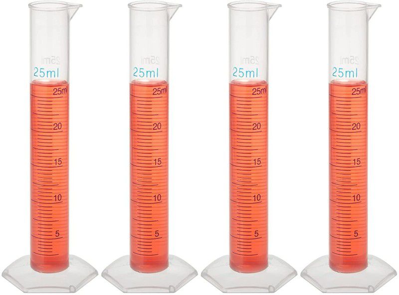Spylx Plastic Measuring Cylinder 25ml, Pack of 4 Plastic Graduated Cylinder  (25 ml)