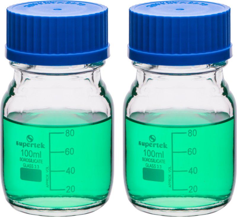 Supertek Reagent bottel Laboratory Dropper Bottle  (Borosilicate Glass 100 ml Pack of2)