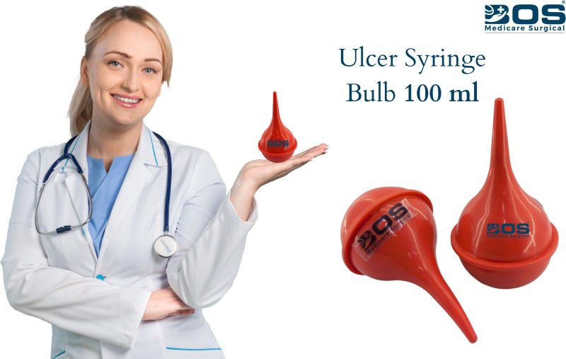 Bos Medicare Surgical Ulcer High Quality A Ear/Ulcer Syringe/Bulb is a small, rubbery Laboratory Dropper Bottle  (Silicone 100 ml Pack of500)