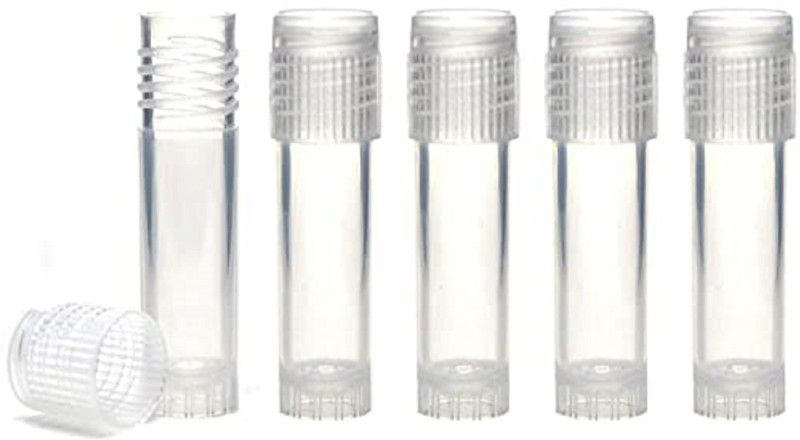 HOMEOTRADE Cryo Vials/Storage Vials 3ml Plain with Screw Cap Leak Proof PACK OF 50PCS - 3 ml Polypropylene Utility Container (Pack of 50, Clear) Laboratory Dropper Bottle  (Glass 3 ml Pack of50)