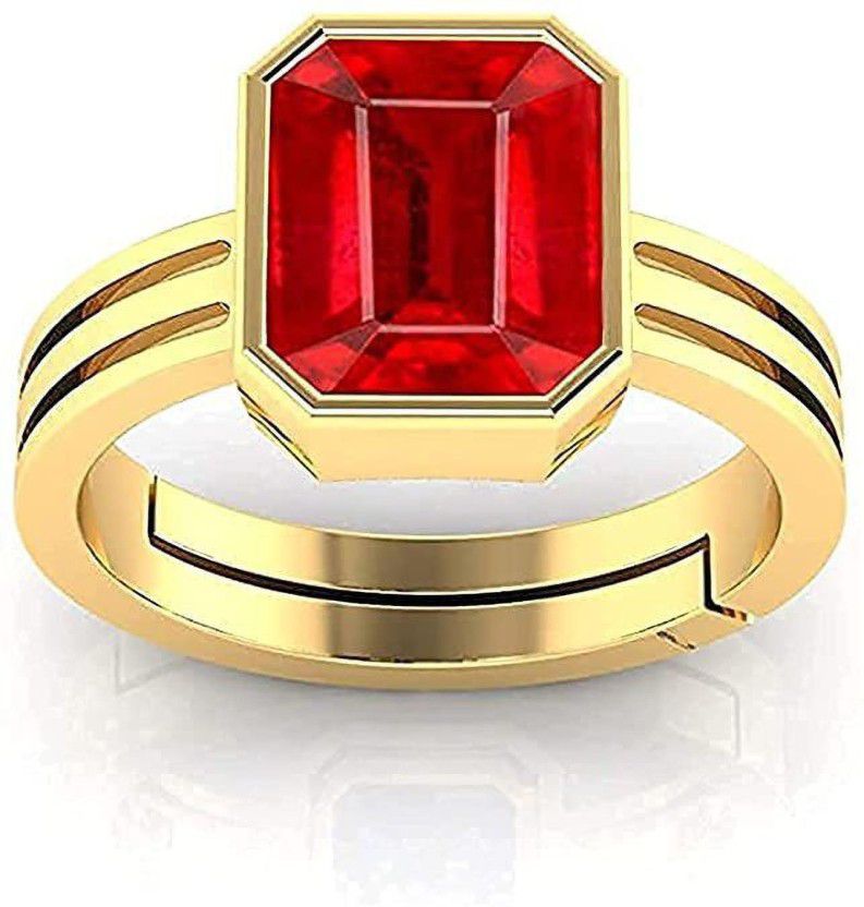 Brass Ruby Gold Plated Ring