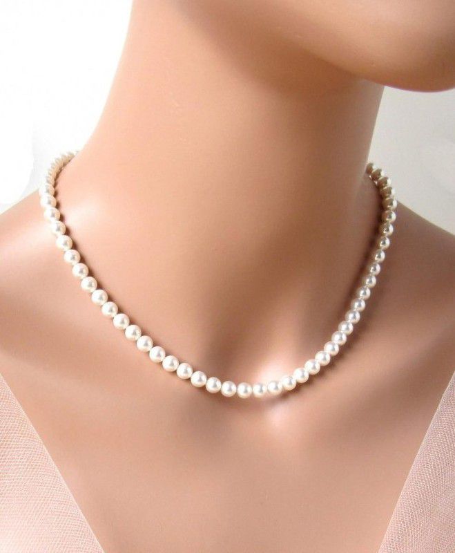 White Pearl Necklace Mother of Pearl Gold-plated Plated Alloy Necklace