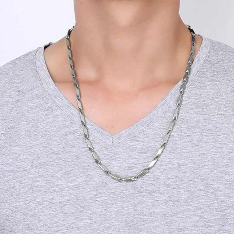 Men's Double Coated Stainless Steel Silver Chain For Men Boys Stylish Chains Stainless Steel Chain