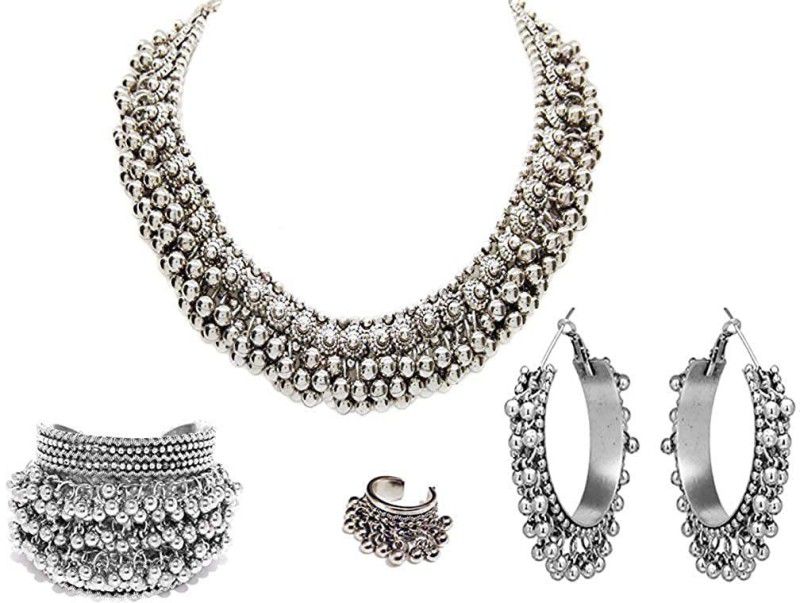 Silver Silver Jewel Set  (Pack of 1)