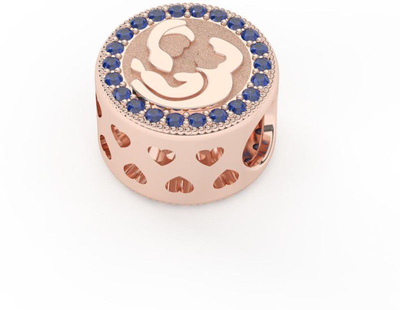 The Pink Lane Unconditional Love Of Mother Charm (Blue Stone) Sterling Silver Beaded Charm