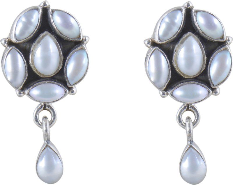Silverwala 925-92.5 Sterling Silver Pearl Stone Earrings ( White) Pearl Sterling Silver Stud Earring