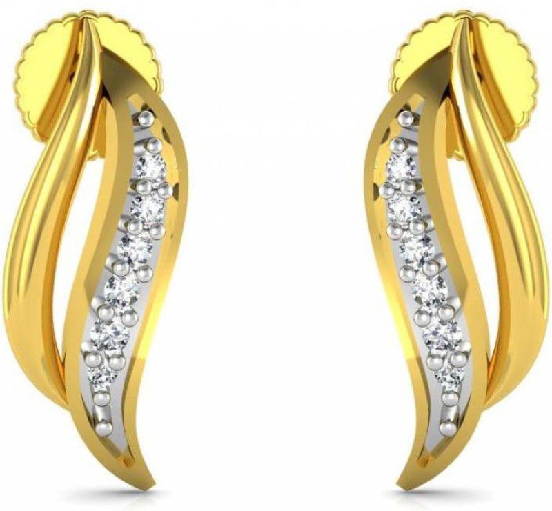 avsar Riya Yellow Gold 18kt Diamond Stud Earring