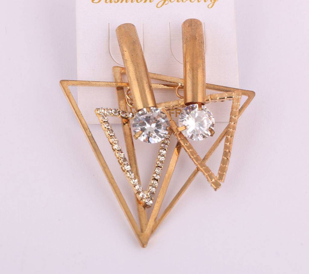 Gold Plated Stone Setting Earrings Ring 