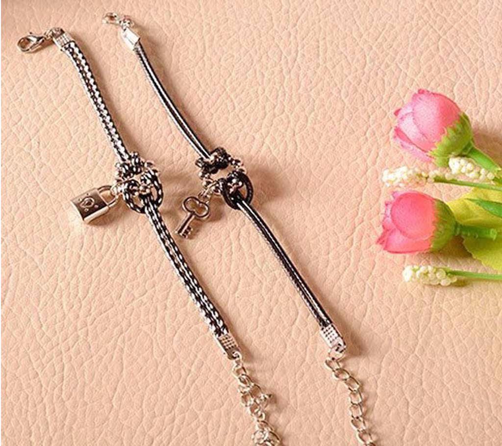 Key-Lock Couple Bracelet - 2 pcs