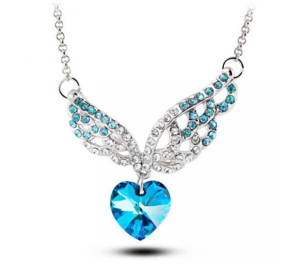 Diamond Cut Blue Stone Setting Necklace