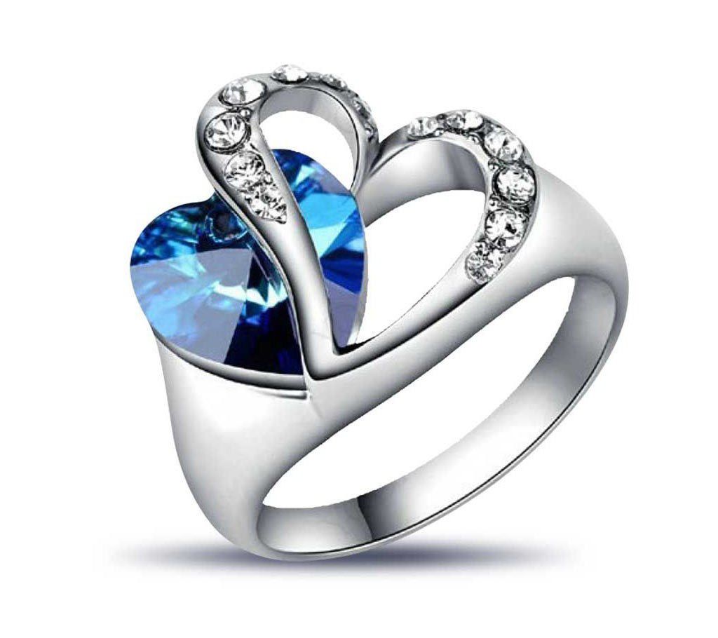 Blue Heart Shaped Finger Ring 