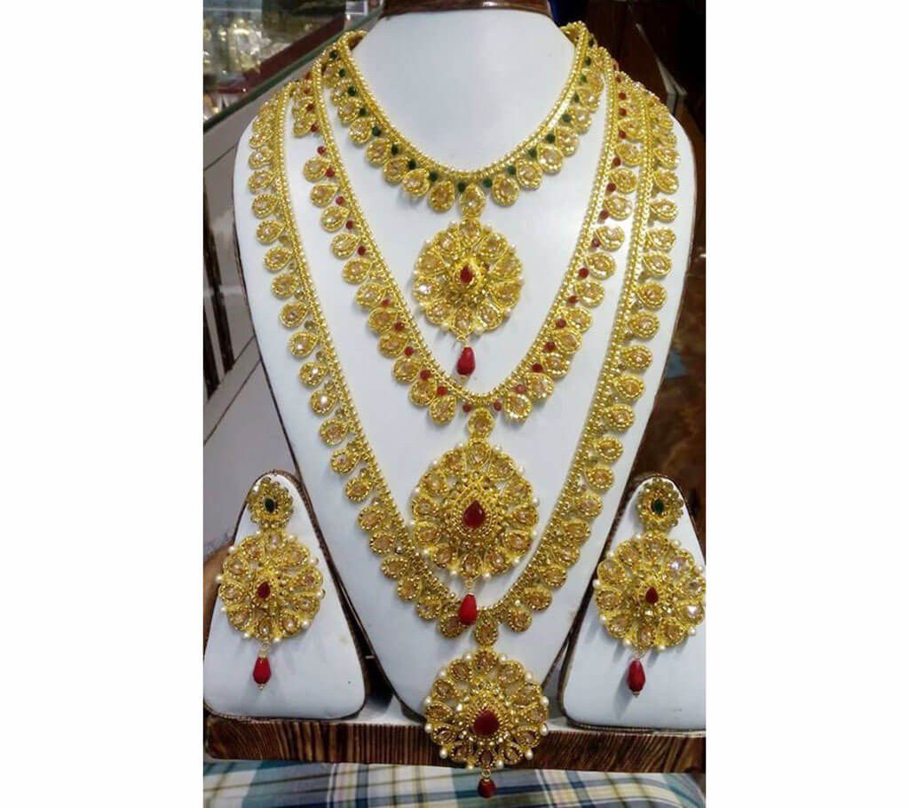 Three layer Gold plated necklace set