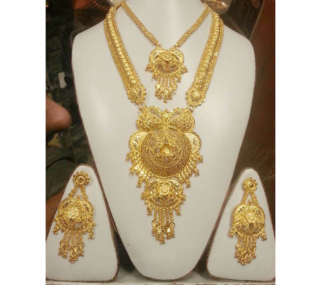 Double layer Gold plated necklace set