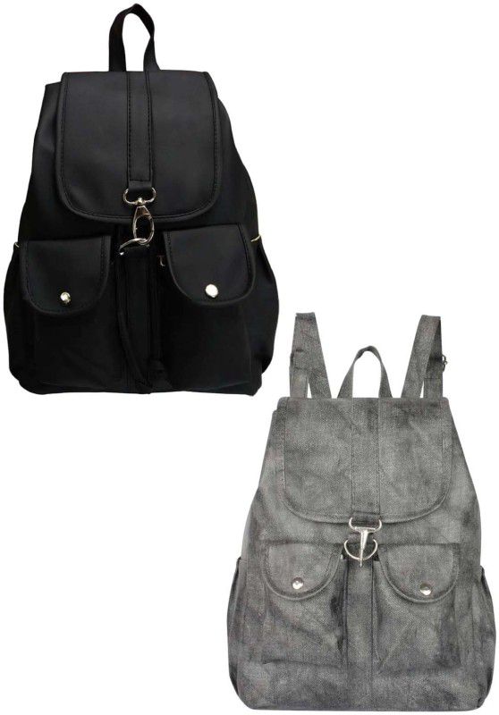 Small 6 L Backpack blk+gry-2bl-pitthu-cmbo  (Black, Grey)