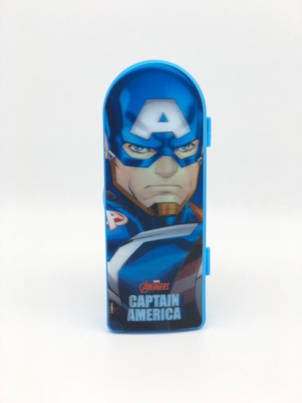 SKI 3D Cartoon Printed Crysta Pencil Box for School Kids Boys & Girls Avengers Art Plastic Pencil Box  (Set of 1, Blue)