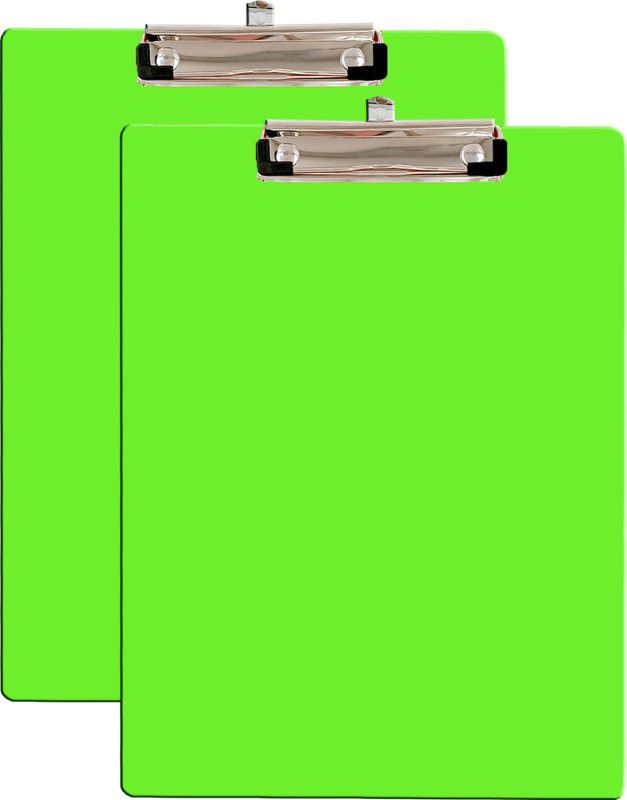 Eduway Wooden Writing/Exam Board/Clipboard with Back Side whiteboard Writing Surface – Lightweight MDF | Heavy Duty Clip for Office, School, Home, College, Shop(Size- 9.5x13.5 inch)  (Set of 2, Green)