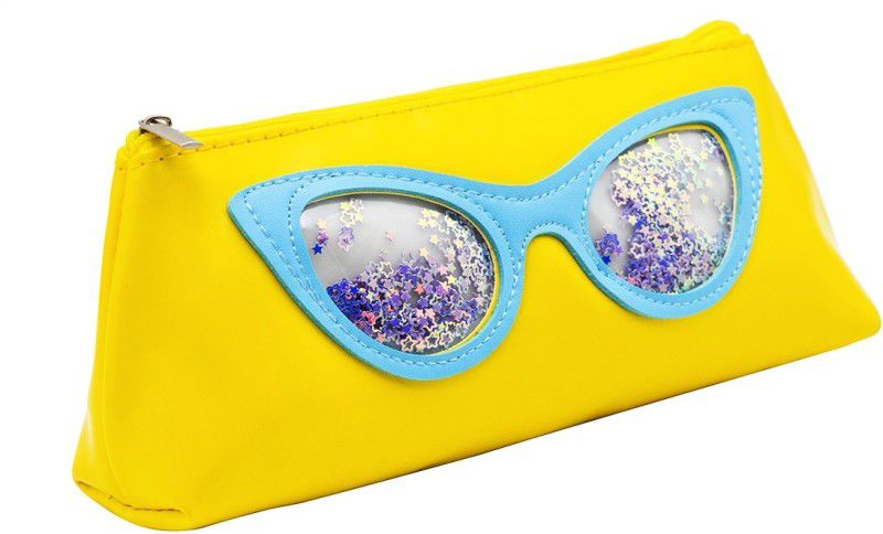 MINAAR Pencil Pouch For School Girls Sunglasses Art Polyester Pencil Box  (Set of 1, Yellow)