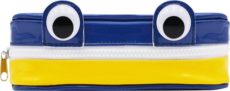 MINAAR Multipurpose Stationery Organizer Pencil Pouch For School Kids Wobbly Eyes Art Polyester Pencil Box  (Set of 1, Blue, Yellow)
