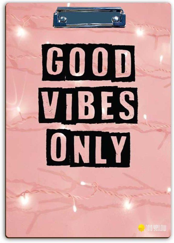 100yellow Good Vibes Only exam board  (Set of 1, Multicolor)
