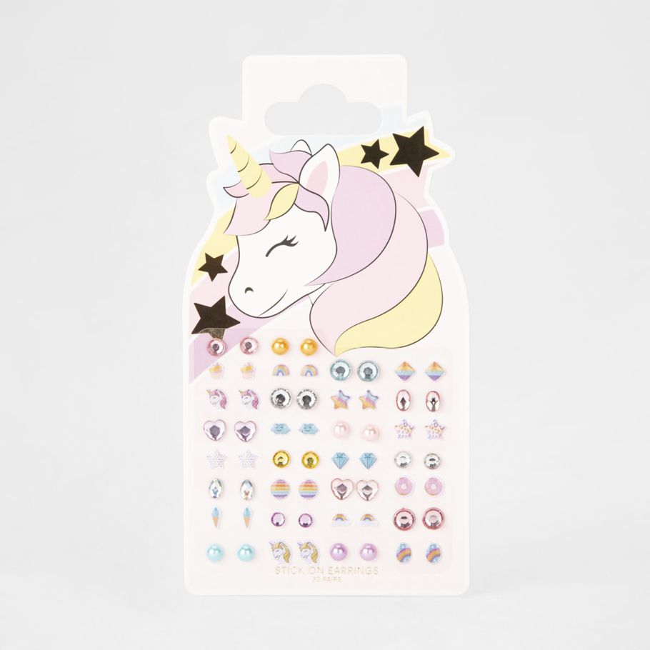 30 Pack Stick On Earrings - Unicorn