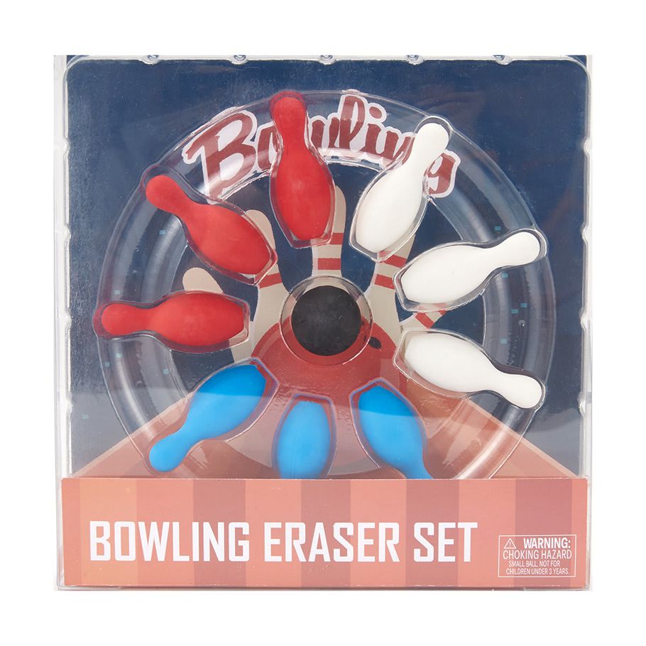 Bowling Eraser Set
