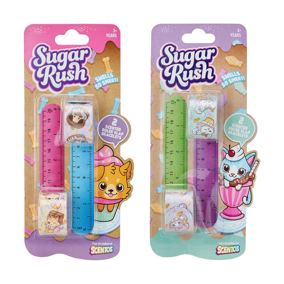 2 Pack Sugar Rush Scented Ruler Slap Bracelets - Assorted